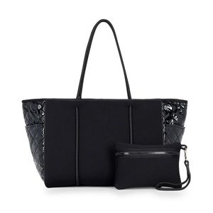 BRAND NEW WITH TAGS HAUTE SHORE GREYSON NOIR QUILT MIX TOTE